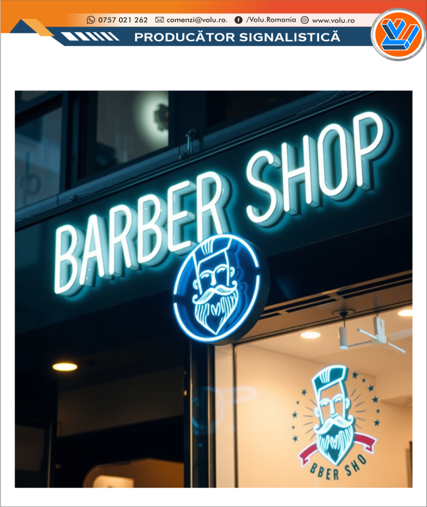 Litere Volumetrice Iluminate NEONFLEX - personalizat Barber Shop [3]