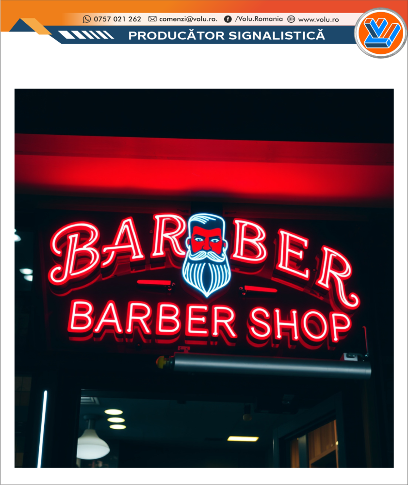 Litere Volumetrice Iluminate NEONFLEX - personalizat Barber Shop [2]