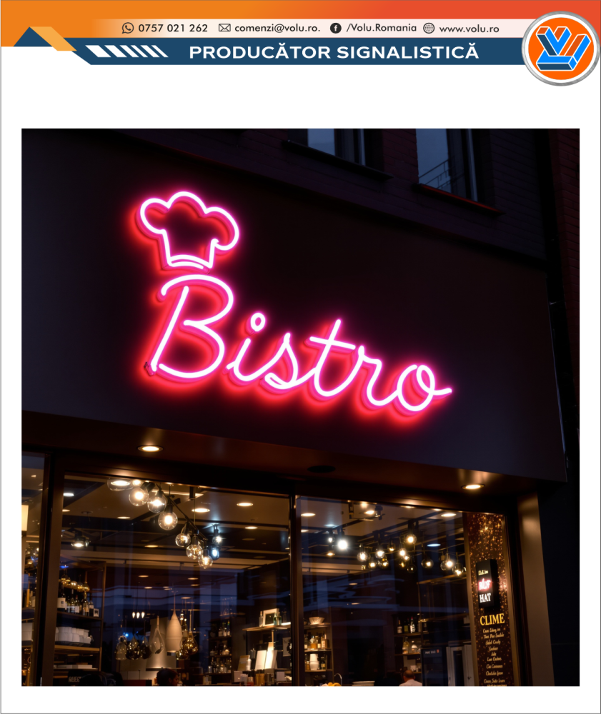 Litere Volumetrice Iluminate NEONFLEX - personalizat Bistro [2]