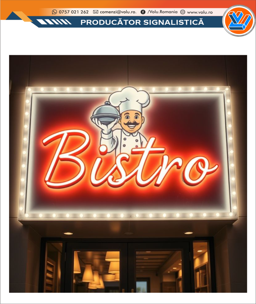 Litere Volumetrice Iluminate NEONFLEX - personalizat Bistro [1]