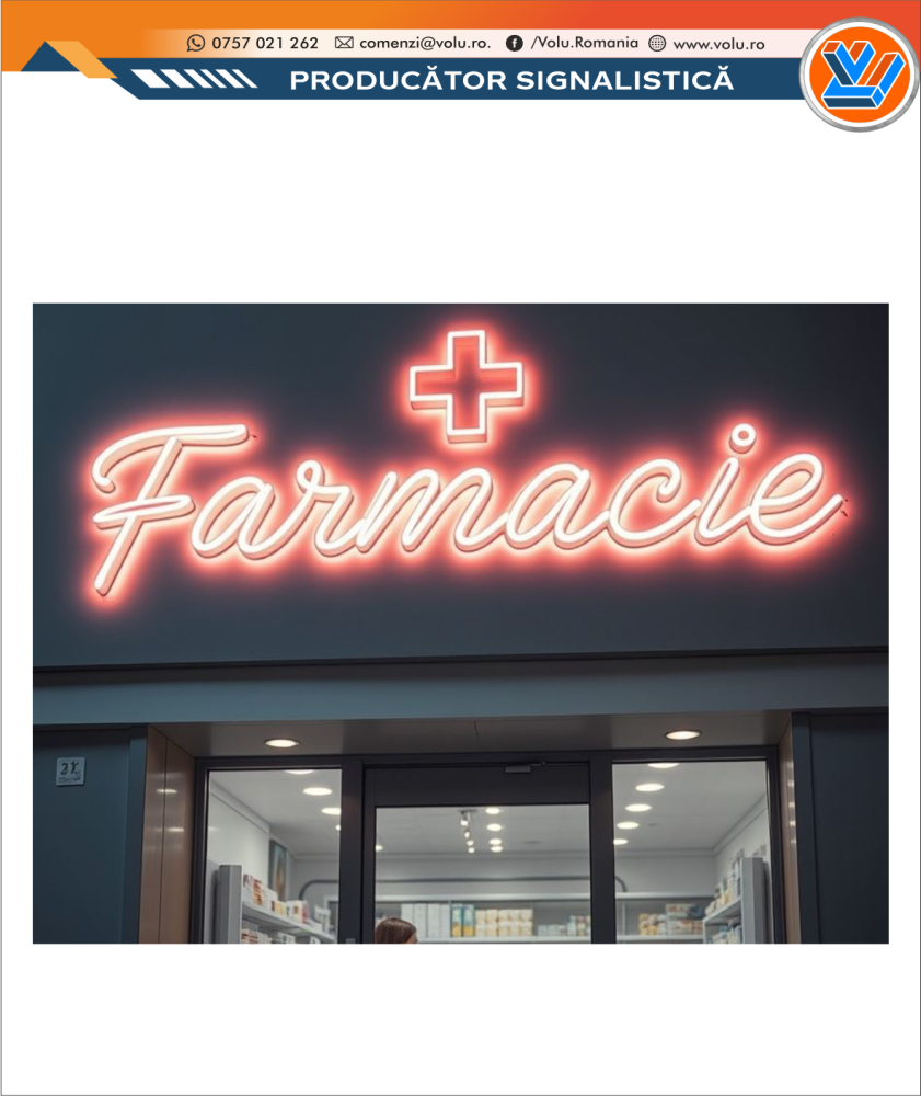 Litere Volumetrice Iluminate NEONFLEX - personalizat Farmacie [1]