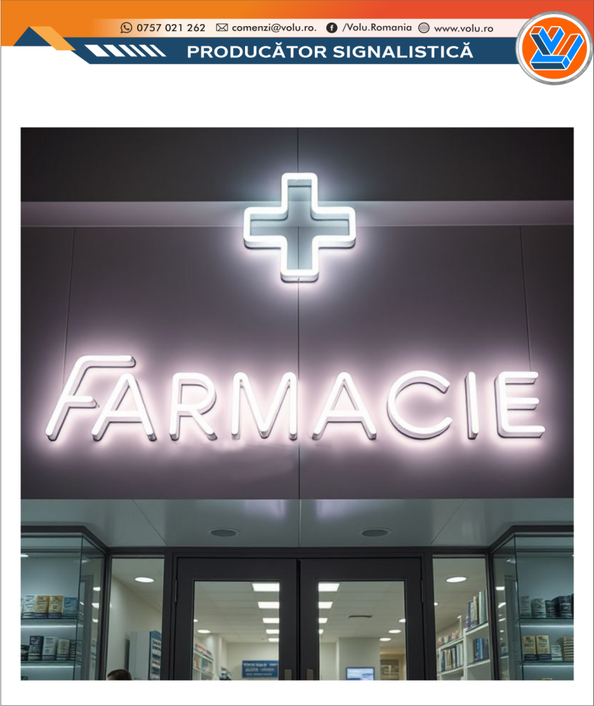 Litere Volumetrice Iluminate NEONFLEX - personalizat Farmacie [2]
