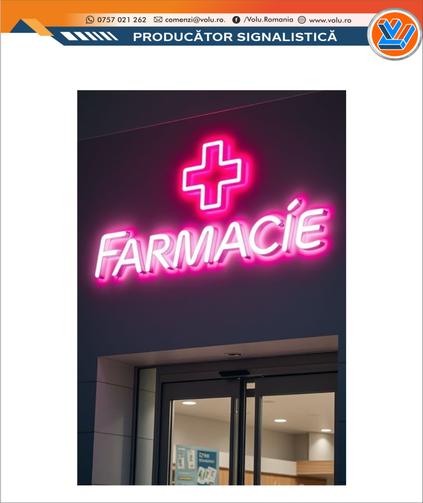 Litere Volumetrice Iluminate NEONFLEX - personalizat Farmacie [4]