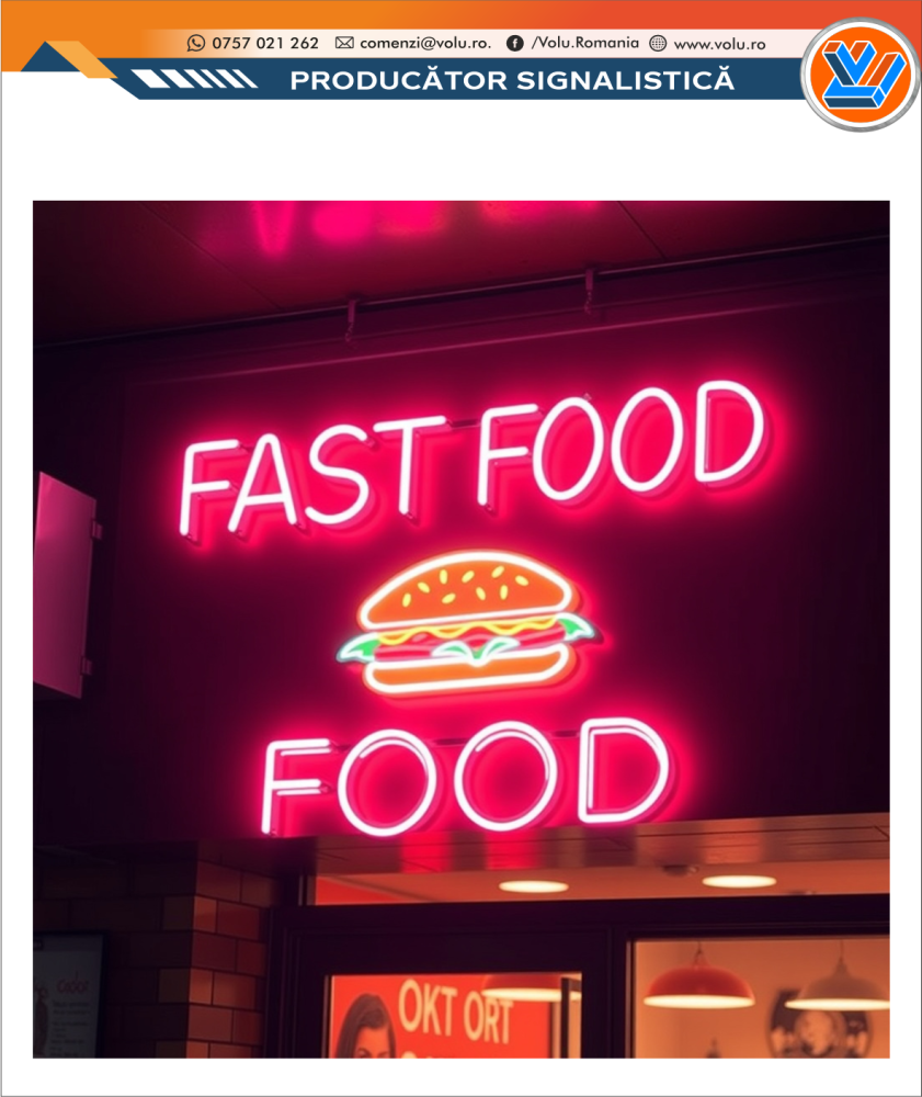 Litere Volumetrice Iluminate NEONFLEX - personalizat Fast Food [3]