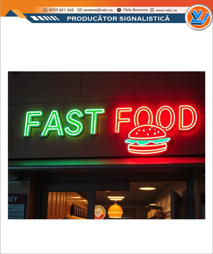 Litere Volumetrice Iluminate NEONFLEX - personalizat Fast Food [5]