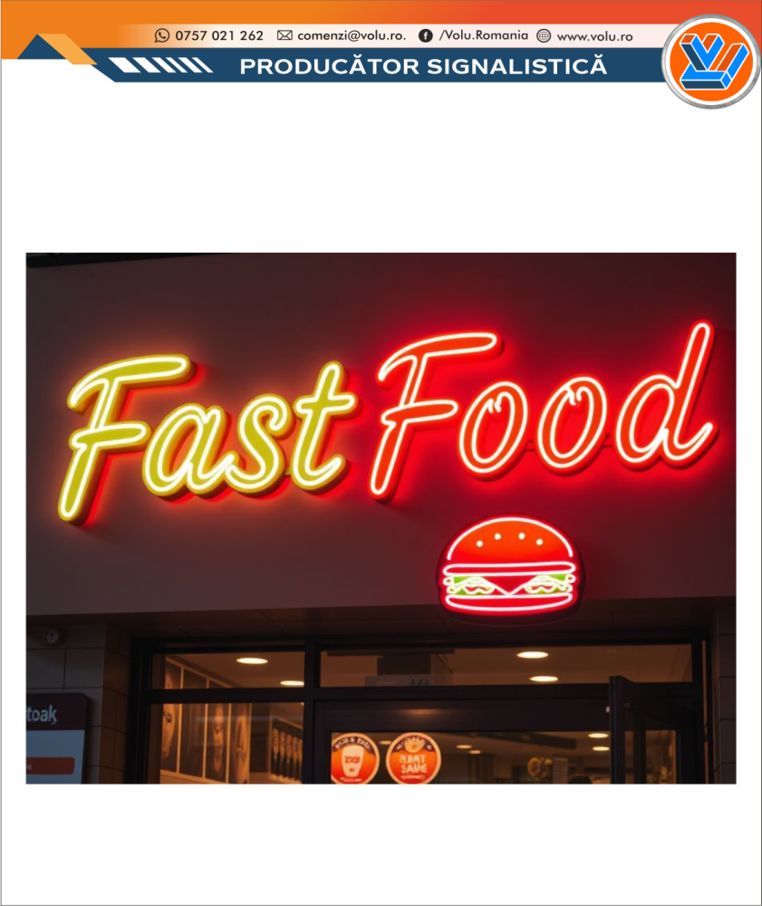Litere Volumetrice Iluminate NEONFLEX - personalizat Fast Food [6]