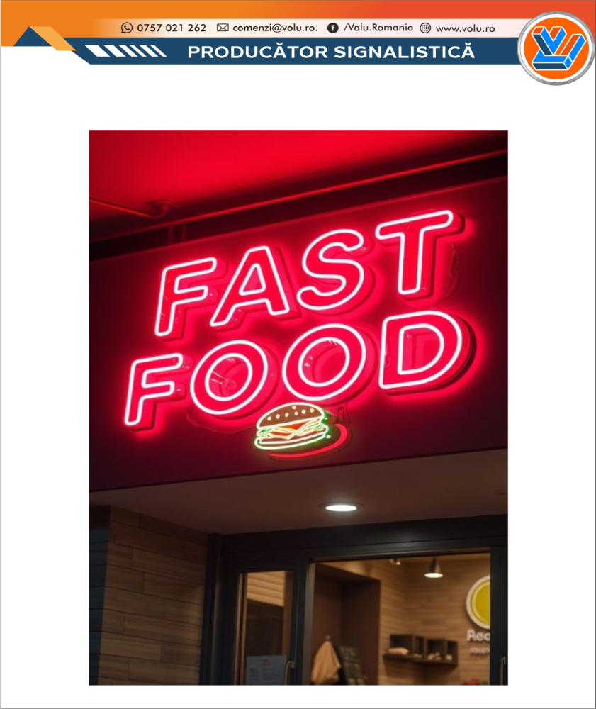 Litere Volumetrice Iluminate NEONFLEX - personalizat Fast Food [2]
