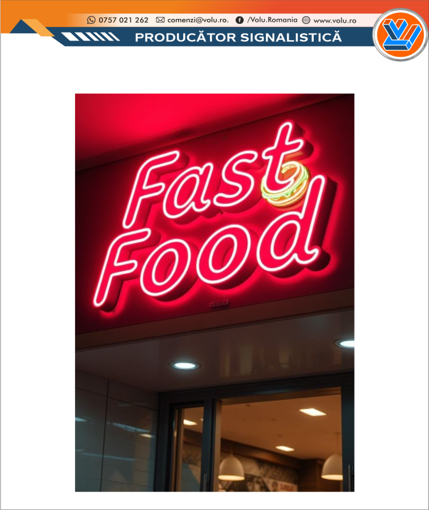 Litere Volumetrice Iluminate NEONFLEX - personalizat Fast Food [4]