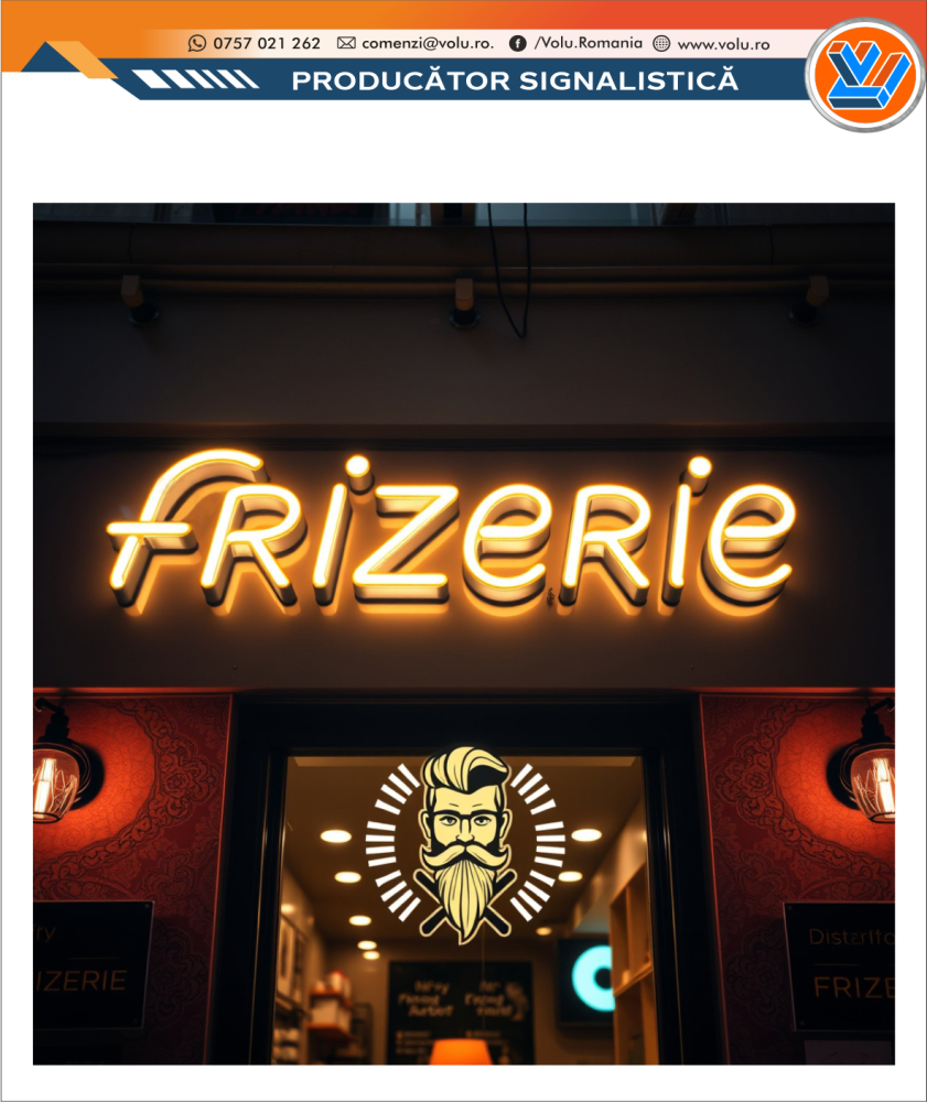 Litere Volumetrice Iluminate NEONFLEX - personalizat Frizerie [1]