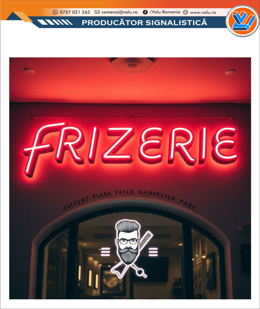 Litere Volumetrice Iluminate NEONFLEX - personalizat Frizerie [3]