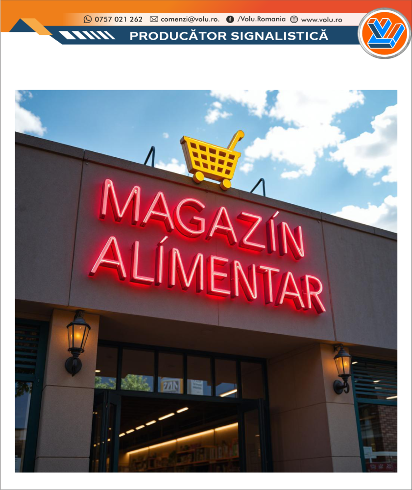 Litere Volumetrice Iluminate NEONFLEX - personalizat Magazin Alimentar [2]