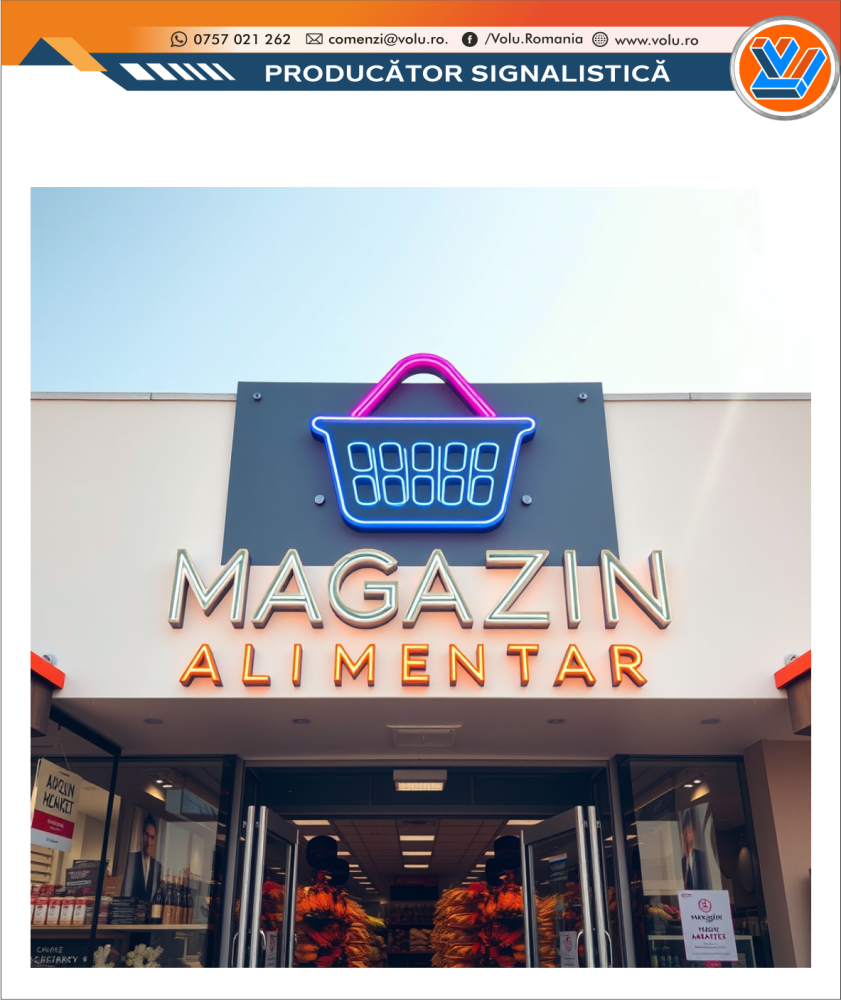 Litere Volumetrice Iluminate NEONFLEX - personalizat Magazin Alimentar [4]