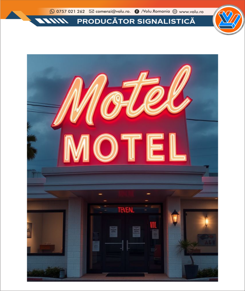 Litere Volumetrice Iluminate NEONFLEX - personalizat Motel [1]