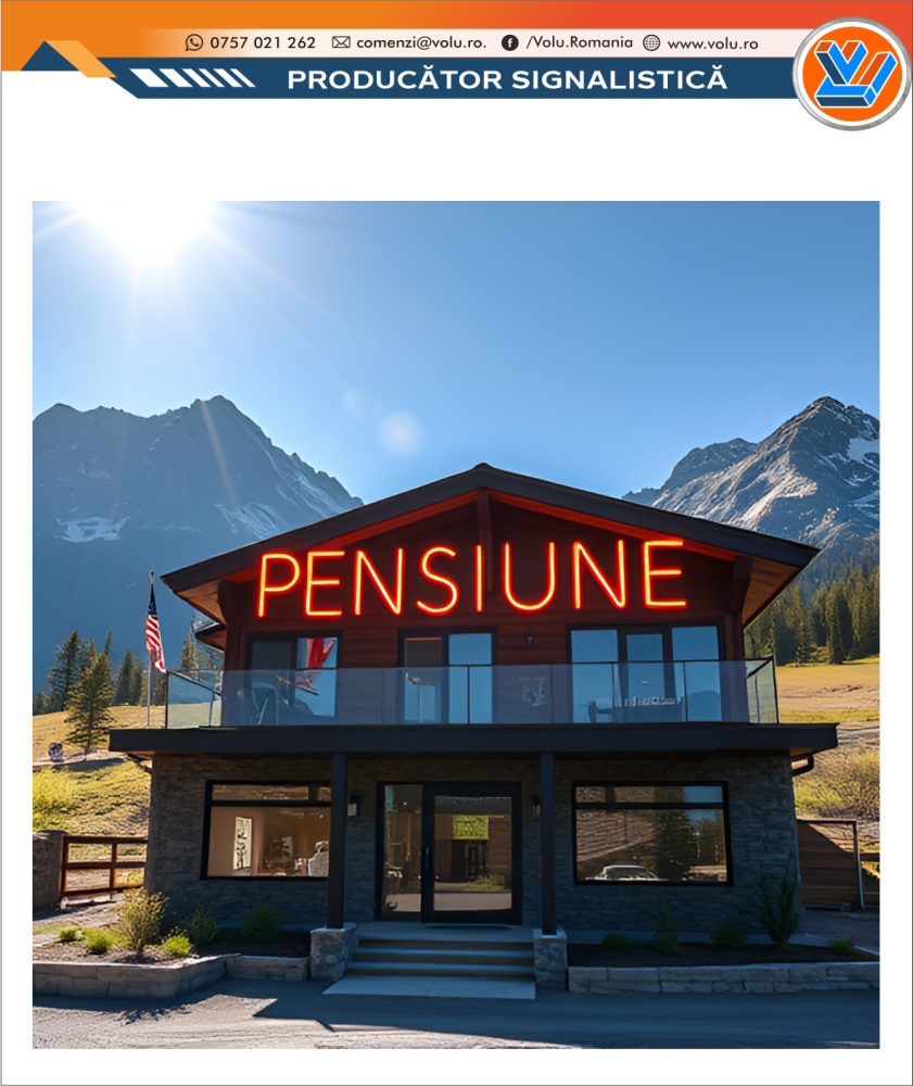 Litere Volumetrice Iluminate NEONFLEX - personalizat Pensiune [1]