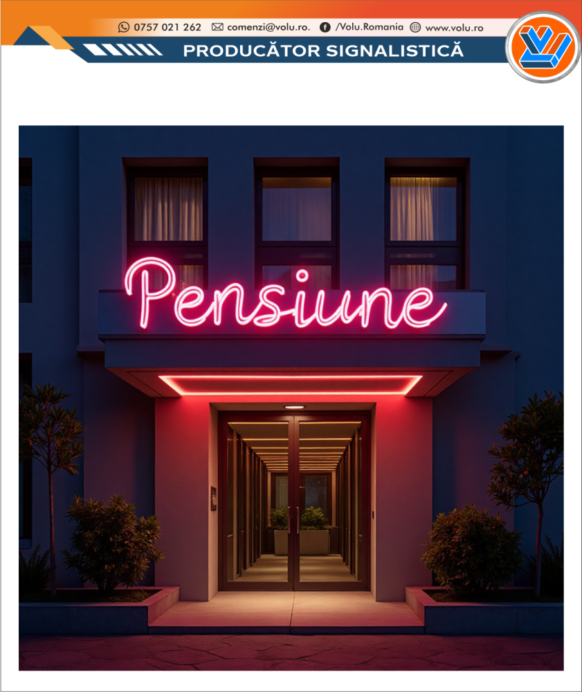 Litere Volumetrice Iluminate NEONFLEX - personalizat Pensiune [2]