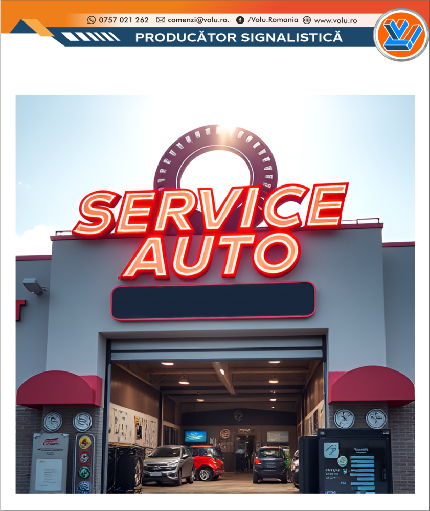 Litere Volumetrice Iluminate NEONFLEX - personalizat Service Auto [4]