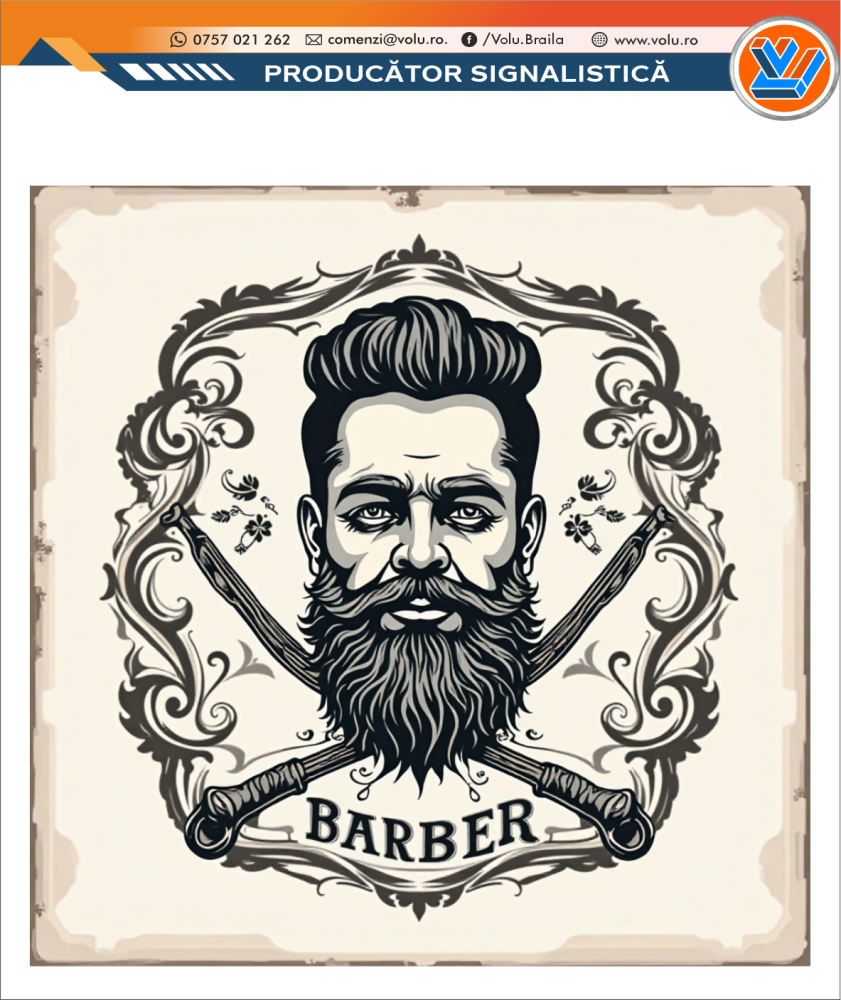 Sticker decorativ personalizat Barber Shop [4]
