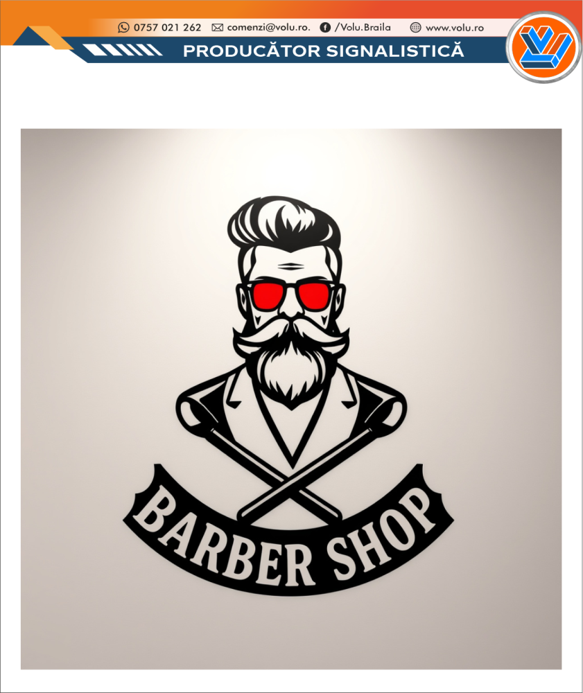 Sticker decorativ personalizat Barber Shop [2]