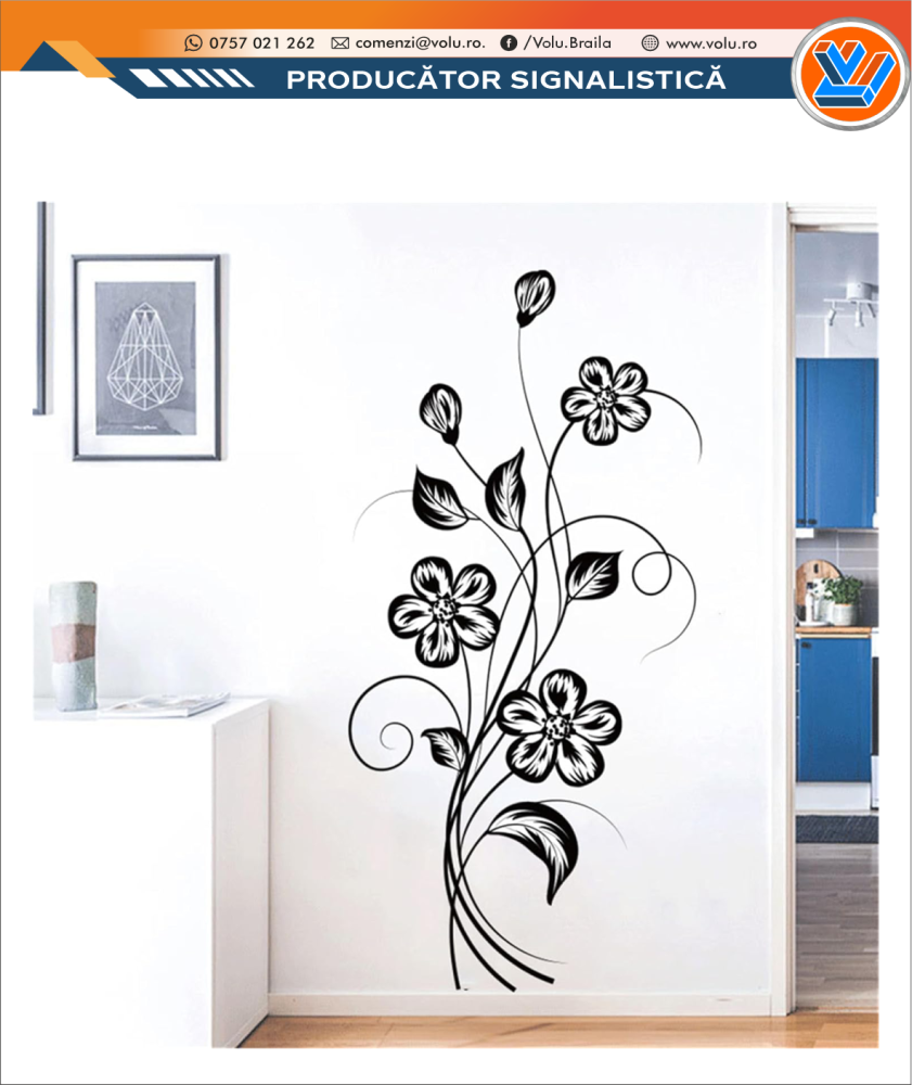 Sticker decorativ personalizat Flori [3]