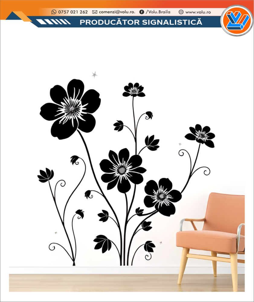 Sticker decorativ personalizat Flori [2]