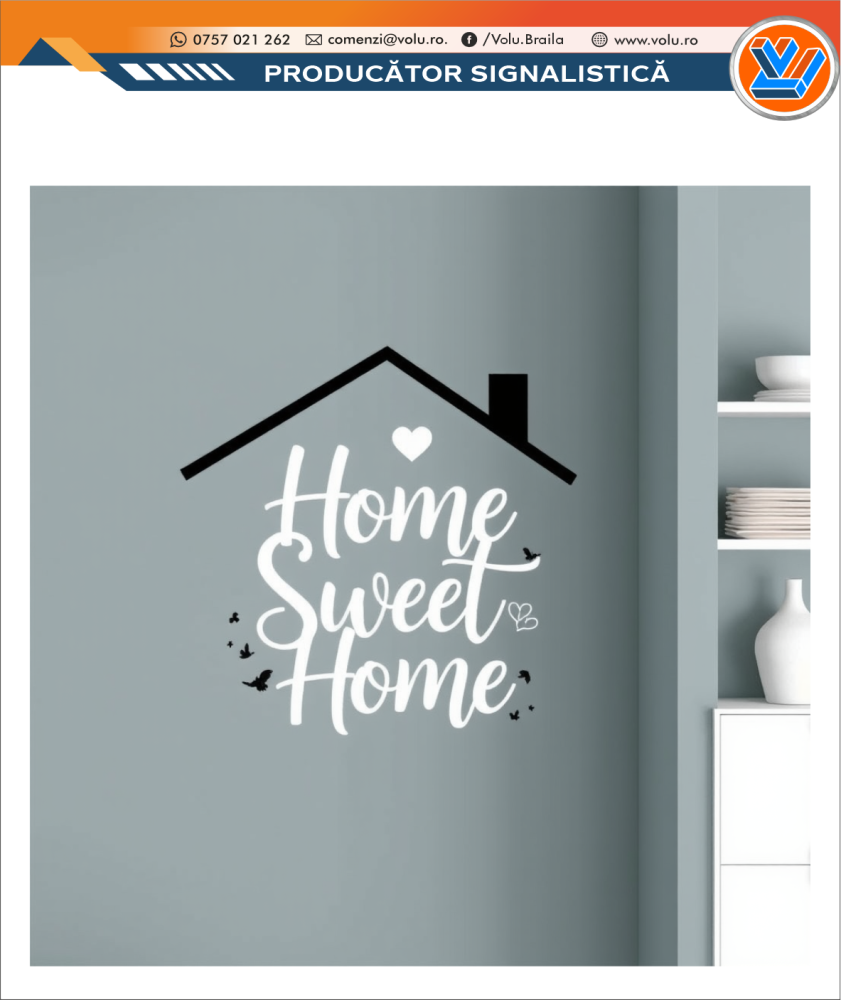 Sticker decorativ personalizat Home Sweet Home [3]