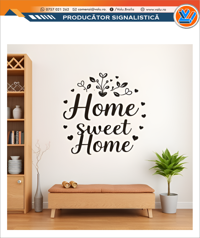 Sticker decorativ personalizat Home Sweet Home [6]