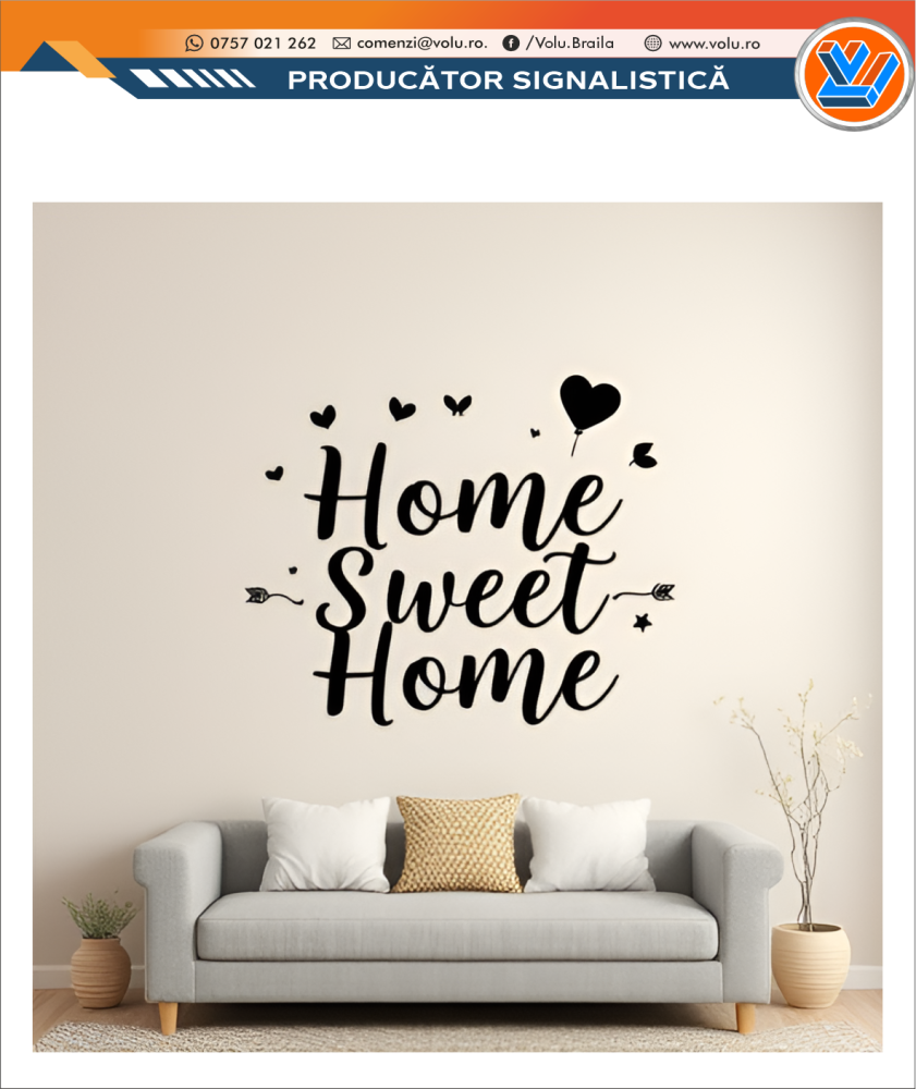 Sticker decorativ personalizat Home Sweet Home [2]
