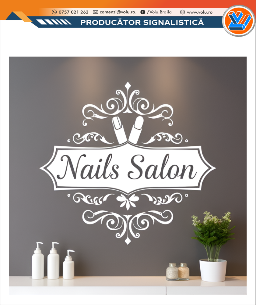 Sticker decorativ personalizat Nails Salon [6]