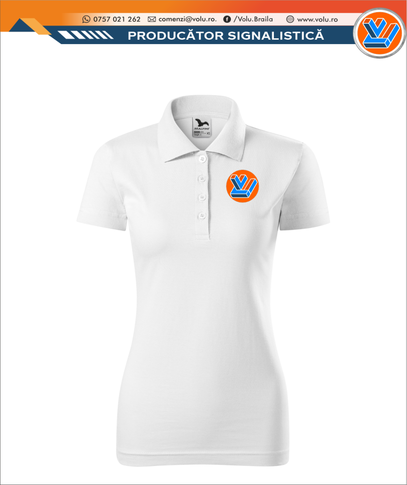 Tricou Polo Dama Personalizat Alb [1]
