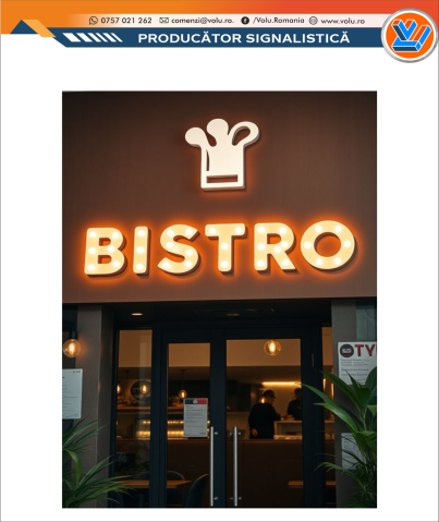 Litere Volumetrice - Litere Volumetrice Iluminate BEC LED - personalizat Bistro