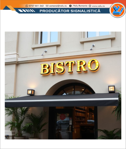 Litere Volumetrice Iluminate BEC LED - personalizat Bistro [2]