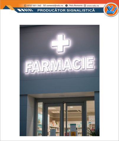 Litere Volumetrice Iluminate BEC LED - personalizat Farmacie [1]