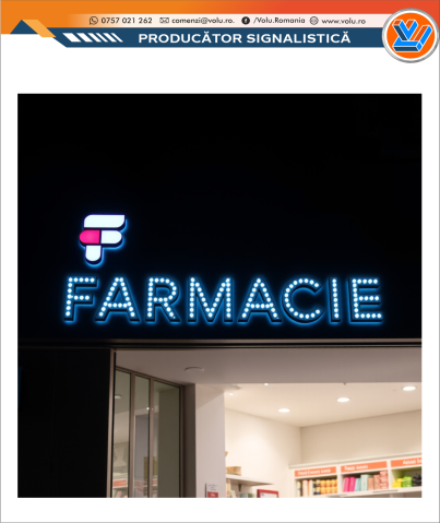 Litere Volumetrice Iluminate BEC LED - personalizat Farmacie [2]