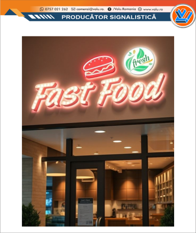 Litere Volumetrice - Litere Volumetrice Iluminate BEC LED - personalizat Fast Food