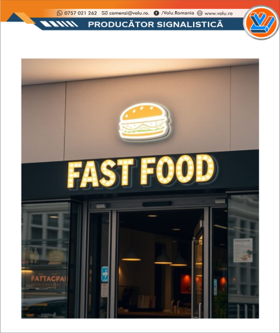 Litere Volumetrice Iluminate BEC LED - personalizat Fast Food [2]