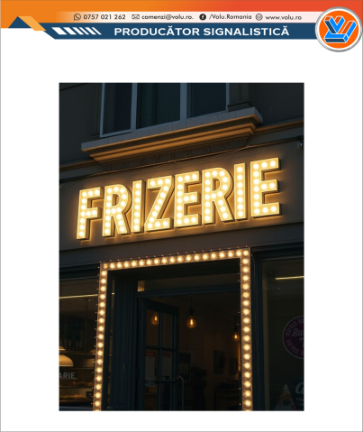 Litere Volumetrice - Litere Volumetrice Iluminate BEC LED - personalizat Frizerie