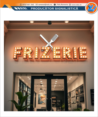Litere Volumetrice Iluminate BEC LED - personalizat Frizerie [1]