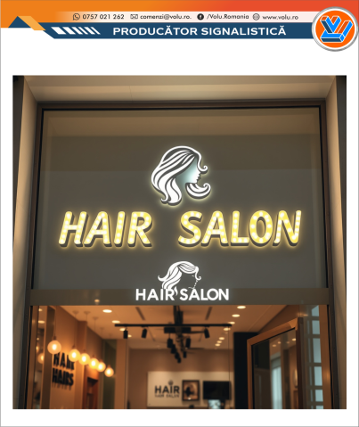 Litere Volumetrice Iluminate BEC LED - personalizat Hair Salon [2]