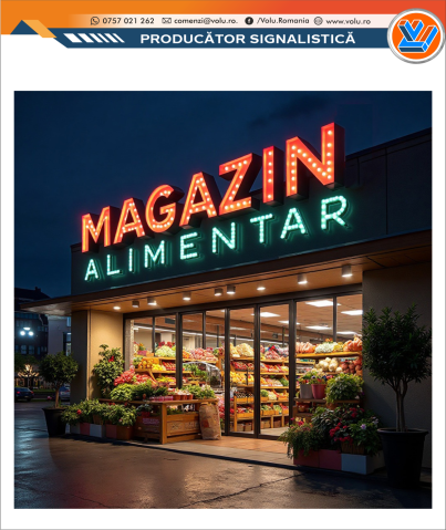 Litere Volumetrice Iluminate BEC LED - personalizat Magazin Alimentar [1]