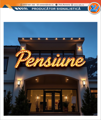 Litere Volumetrice Iluminate BEC LED - personalizat Pensiune [3]