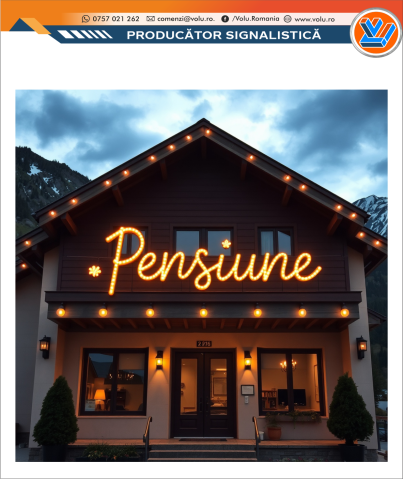 Litere Volumetrice - Litere Volumetrice Iluminate BEC LED - personalizat Pensiune