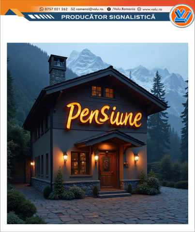 Litere Volumetrice Iluminate BEC LED - personalizat Pensiune [1]