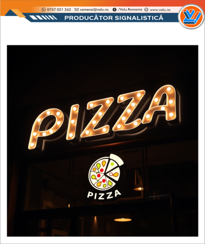 Litere Volumetrice Iluminate BEC LED - personalizat Pizza [3]