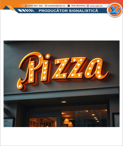 Litere Volumetrice Iluminate BEC LED - personalizat Pizza [2]