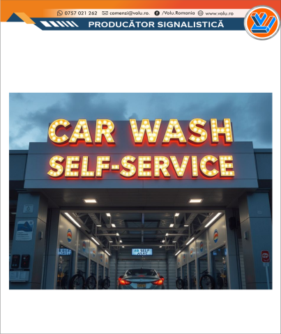 Litere Volumetrice - Litere Volumetrice Iluminate BEC LED - personalizat Spalatorie Auto