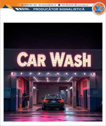 Litere Volumetrice Iluminate BEC LED - personalizat Spalatorie Auto [3]