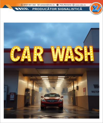Litere Volumetrice Iluminate BEC LED - personalizat Spalatorie Auto [2]