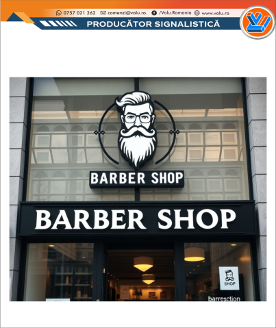 Litere Volumetrice Iluminate LED - personalizat Barber Shop [1]