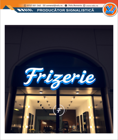 Litere Volumetrice Iluminate LED - personalizat Frizerie [4]