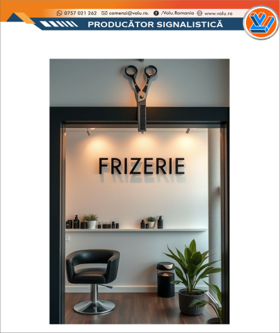 Litere Volumetrice Iluminate LED - personalizat Frizerie [3]